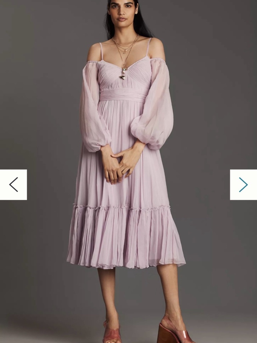 Geisha Designs Off-The-Shoulder Long-Sleeve Midi Dress